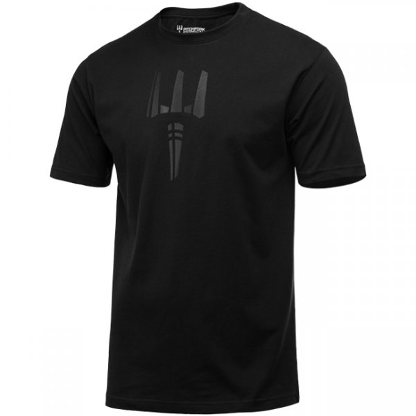 Pitchfork Trident Print T-Shirt - Black - XL