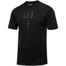 Pitchfork Trident Print T-Shirt - Black - L