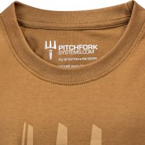 Pitchfork Trident Print T-Shirt - Coyote - XL