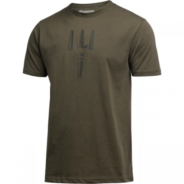 Pitchfork Trident Print T-Shirt - Ranger Green - M
